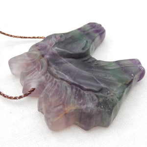 Fluorite Horse Head Pendant Bead Jewelry Gift Gemstone