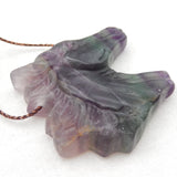 Fluorite Horse Head Pendant Bead Jewelry Gift Gemstone