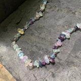 Fluorite Choker Necklace Women High Jewelry Irregular Gemstone