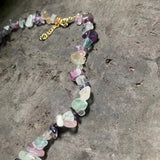 Fluorite Choker Necklace Women High Jewelry Irregular Gemstone