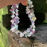Fluorite Choker Necklace Women High Jewelry Irregular Gemstone