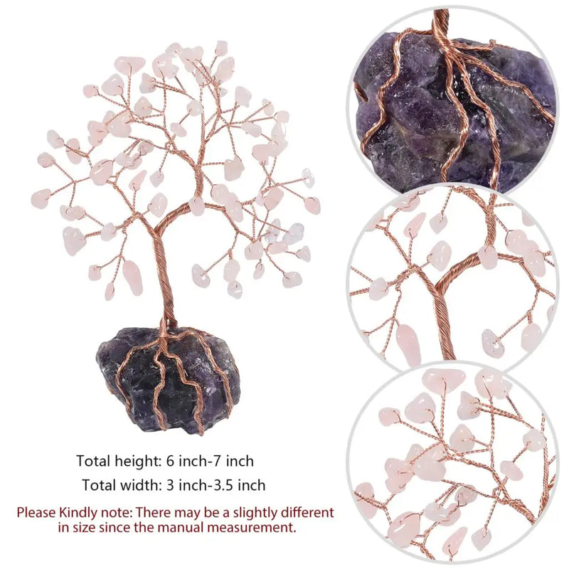 Fluorite Luck Money Tree Healing Aquamarine Crystal Tree