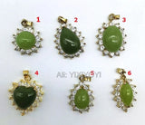 Fluorite Luminous Stone Heart Pendant Necklace with Chain