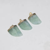 Fluorite Moon Pendant Green God Face Jewelry for Men
