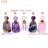 Fluorite Perfume Bottle Pendant Polished Healing Chakra Necklace