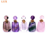 Fluorite Perfume Bottle Pendant Polished Healing Chakra Necklace