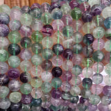 Fluorite Stone 4/6/8/10/12mm Round Necklace Bracelet Jewelry Beads