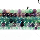 Fluorite Stone 4/6/8/10/12mm Round Necklace Bracelet Jewelry Beads