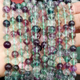 Fluorite Stone 4/6/8/10/12mm Round Necklace Bracelet Jewelry Beads