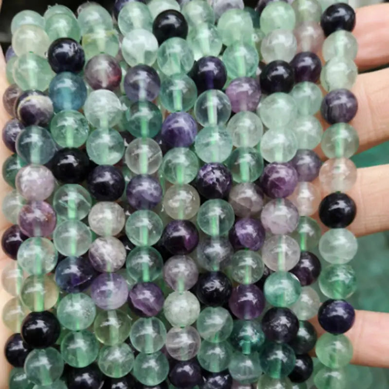 Fluorite Stone 4/6/8/10/12mm Round Necklace Bracelet Jewelry Beads