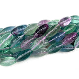 Natural Fluorite Stone Beads 15'' Oval Olive Drum DIY Loose Beads