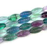 Natural Fluorite Stone Beads 15'' Oval Olive Drum DIY Loose Beads