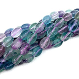 Natural Fluorite Stone Beads 15'' Oval Olive Drum DIY Loose Beads
