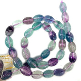 Natural Fluorite Stone Beads 15'' Oval Olive Drum DIY Loose Beads