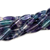 Fluorite Stone Beads 15'' Oval Rice DIY Loose Beads Jewelry Making Women Gift