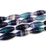 Fluorite Stone Beads 15'' Oval Rice DIY Loose Beads Jewelry Making Women Gift