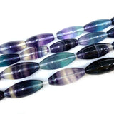 Fluorite Stone Beads 15'' Oval Rice DIY Loose Beads Jewelry Making Women Gift