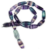 Fluorite Stone Beads 15'' Purple Oval DIY Loose Beads Jewelry Making Women