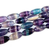 Fluorite Stone Beads 15'' Purple Oval DIY Loose Beads Jewelry Making Women