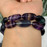 Fluorite Stone Beads 15'' Purple Oval DIY Loose Beads Jewelry Making Women