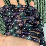 Fluorite Stone Beads 15'' Twist Oval Olive Loose Beads Jewelry Making Women Gift