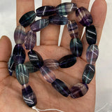 Fluorite Stone Beads 15'' Twist Oval Olive Loose Beads Jewelry Making Women Gift