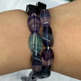 Fluorite Stone Beads 15'' Twist Oval Olive Loose Beads Jewelry Making Women Gift