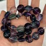 Fluorite Stone Beads 15'' Coin DIY Loose Beads Jewelry Making Women Necklace