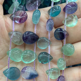Fluorite Stone Beads DIY Jewelry Making 15'' Drop Loose Beads