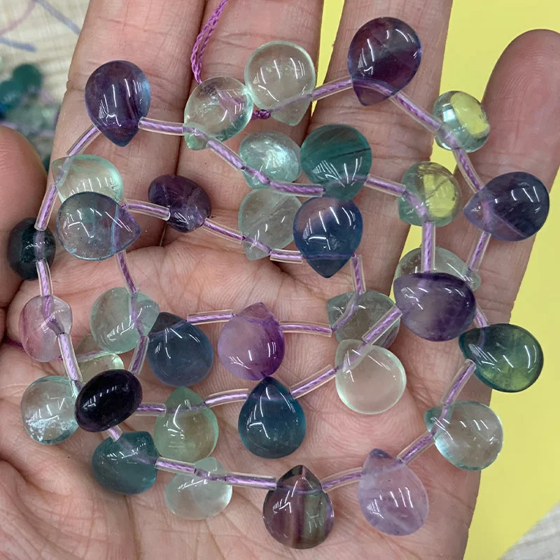 Fluorite Stone Beads DIY Jewelry Making 15'' Drop Loose Beads