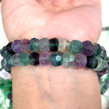 Natural Fluorite Stone Beads 15'' Faceted Rondelle for Jewelry Making