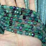 Natural Fluorite Stone Beads 15'' Faceted Rondelle for Jewelry Making