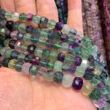 Natural Fluorite Stone Beads 15'' Faceted Rondelle for Jewelry Making