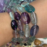 Natural Fluorite Stone Beads 15'' Oval Shape for Jewelry Making