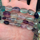 Natural Fluorite Stone Beads 15'' Oval Shape for Jewelry Making