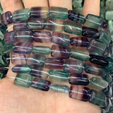 Fluorite Stone Beads 15'' Rectangle DIY Loose Beads For Jewelry Making
