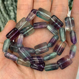 Fluorite Stone Beads 15'' Rectangle DIY Loose Beads For Jewelry Making