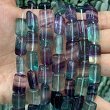 Fluorite Stone Beads 15'' Rectangle DIY Loose Beads For Jewelry Making