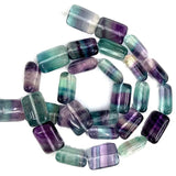 Fluorite Stone Beads 15'' Rectangle DIY Loose Beads For Jewelry Making