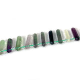 Fluorite Stone Beads 15'' Sticks Crystal Point Shape DIY Loose Beads