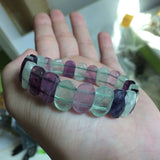 Fluorite Stone Beads Bracelet Natural Gemstone Bangle Fine Jewelry