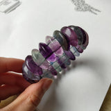 Natural Fluorite Stone Beads Bracelet Gemstone Bangle Gift