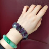 Natural Fluorite Stone Beads Bracelet Gemstone Bangle Gift