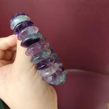 Natural Fluorite Stone Beads Bracelet Gemstone Bangle Gift
