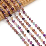 Fluorite Stone Beads Roundle Faceted for DIY Jewelry Bracelet Necklace 8mm