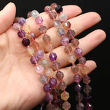 Fluorite Stone Beads Roundle Faceted for DIY Jewelry Bracelet Necklace 8mm