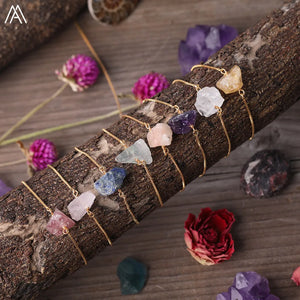 Fluorite & Amethyst Chunky Beads Bracelet Women Jewelry