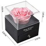 Natural Forever Rose Jewelry Box Love Necklace Preserved Flowers