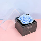 Natural Forever Rose Jewelry Box Love Necklace Preserved Flowers
