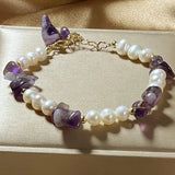 Freshwater Pearls Amethyst Bracelet Round Pendant Wedding Jewelry